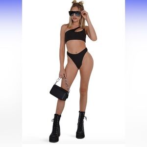 iHeartRaves Demand Attention High Cut Thong Booty Shorts